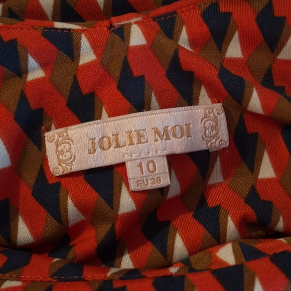 Jolie Moi Multicolor Mini Dress Size 10 Colorful Patterned Summer - Picture 3 of 6